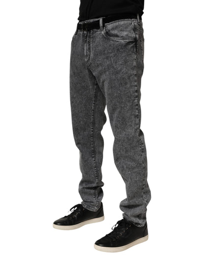 Gray Cotton Slim Fit Denim Trouser Jeans