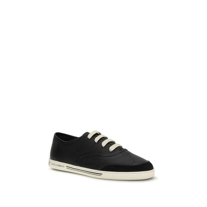 Black Leather Low Top Sneakers