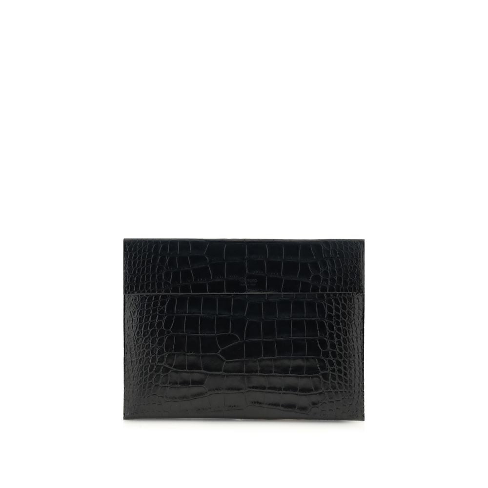 Black Leather Clutch Bag