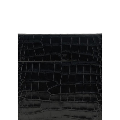 Black Leather Clutch Bag