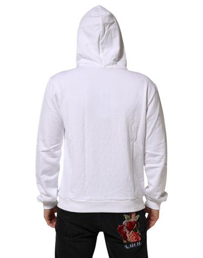White Sacred Heart Hooded Sweatshirt Sweater