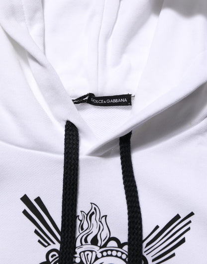 White Sacred Heart Hooded Sweatshirt Sweater