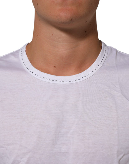 White Cotton Crew Neck Underwear Tee T-shirt