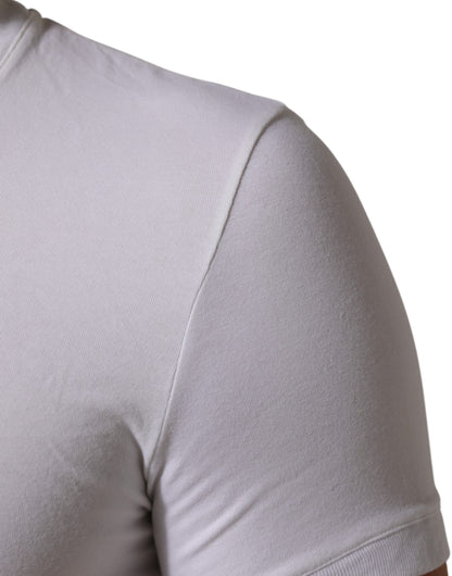 White Cotton Round Neck Underwear T-shirt