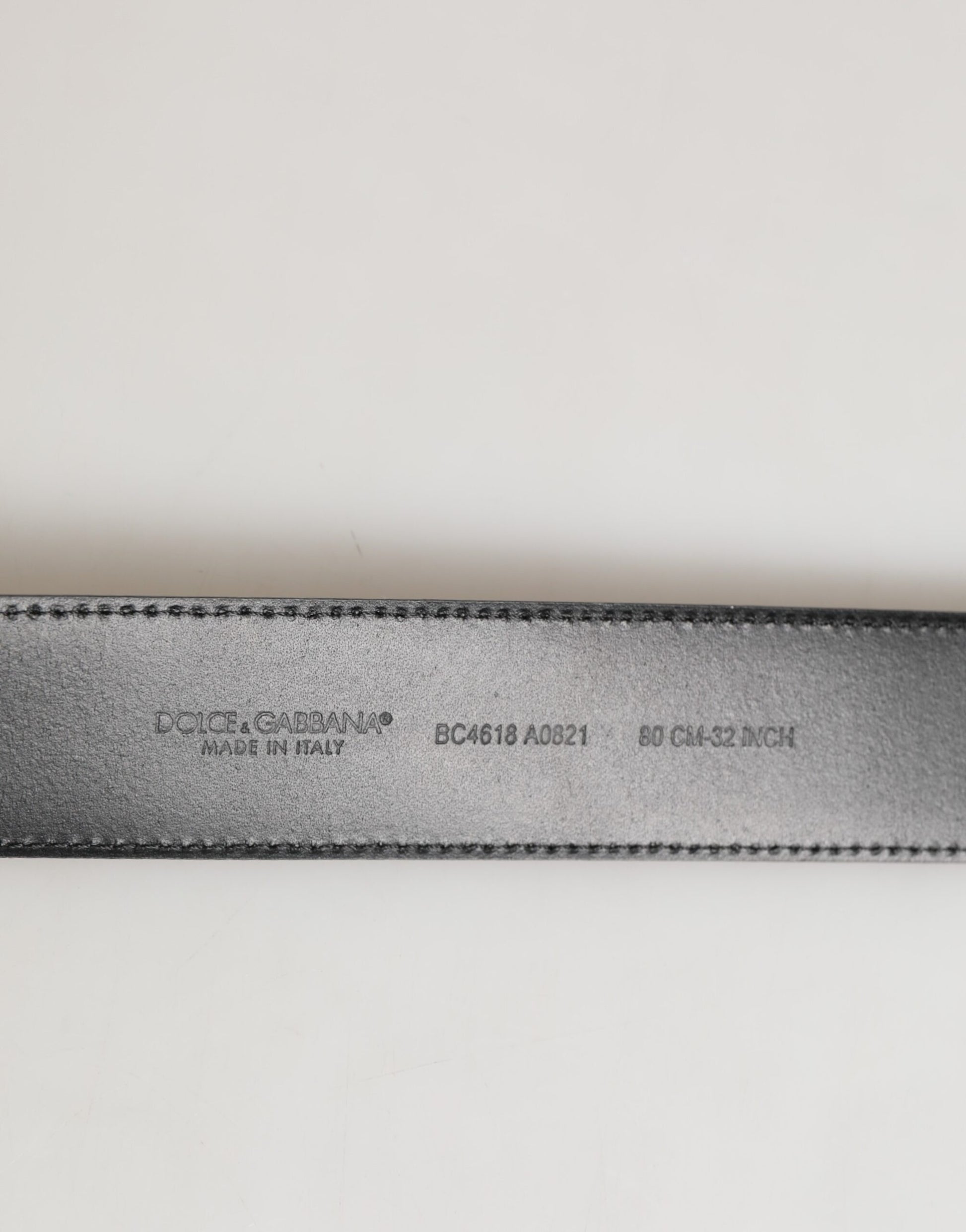 Black Leather Classic Metal Logo Buckle Belt