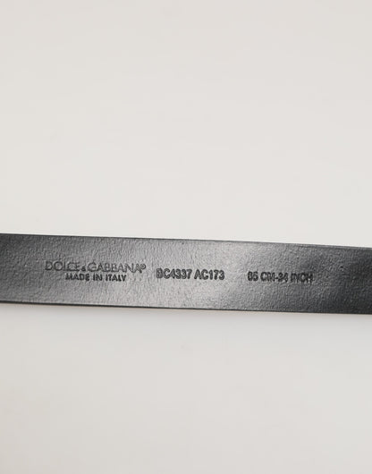 Black Leather Studded Silver-Tone Buckle Belt