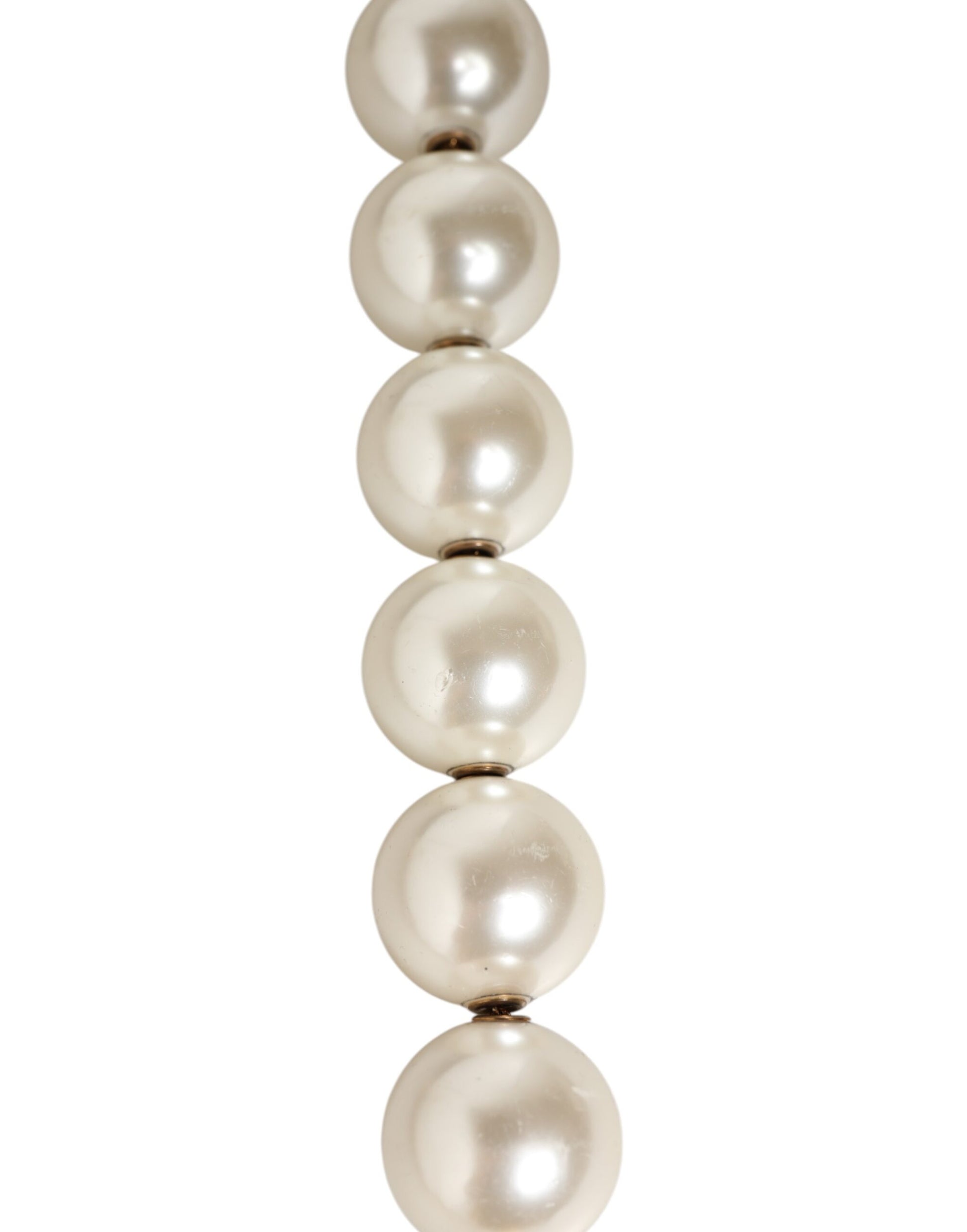 Black Leather Pearl Chain Bag Accessory Shoulder Strap