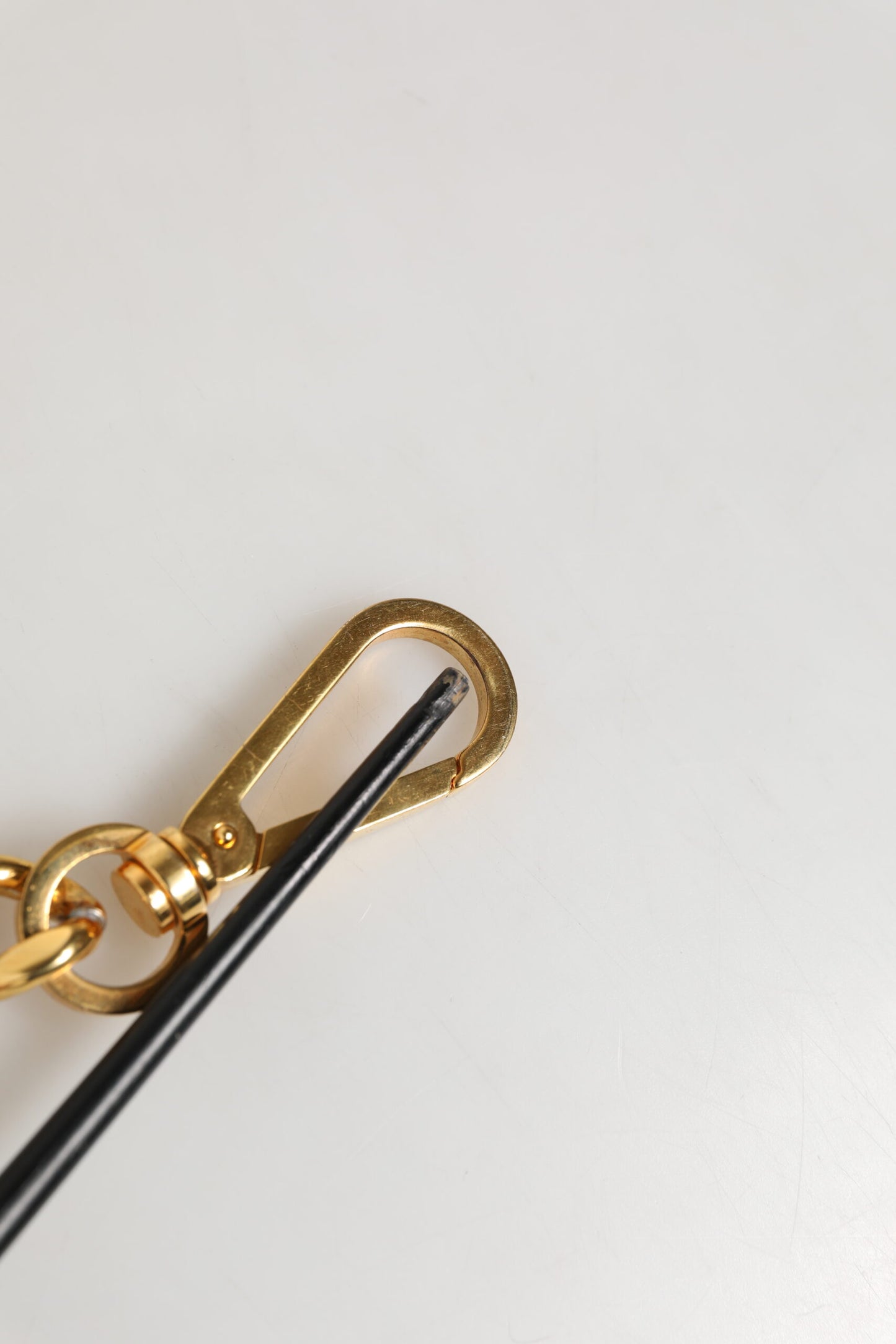 Black Leather Pearl Chain Bag Accessory Shoulder Strap