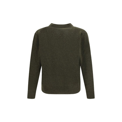 Green Fleece Wool Cardigan