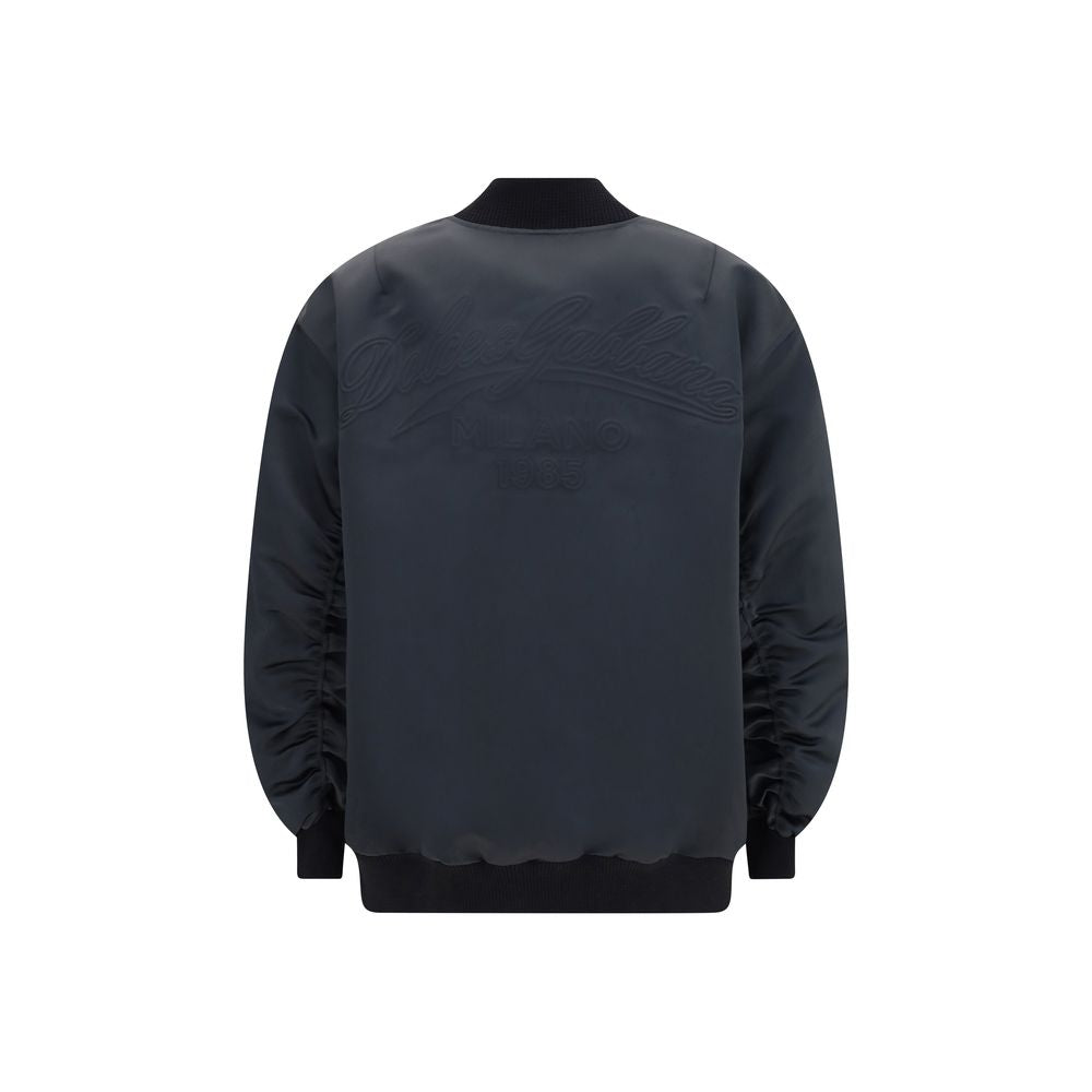 Black Polyester Bomber