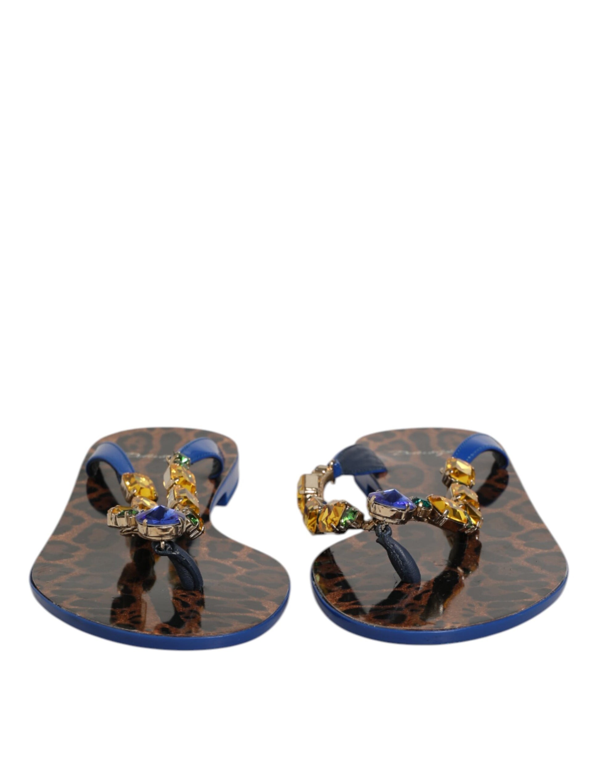 Blue Crystals Flats Sandals Beachwear Shoes
