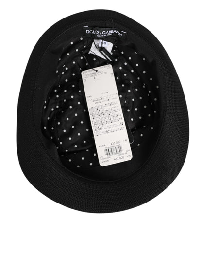 Black Cotton Polka Dot Lining Fedora Men Hat