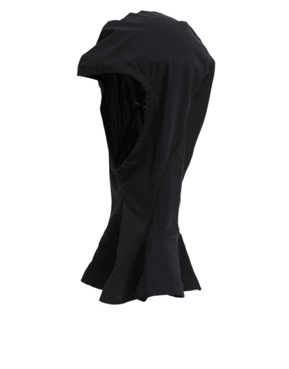 Black Nylon Elastane Balaclava Hood Face Cover Hat