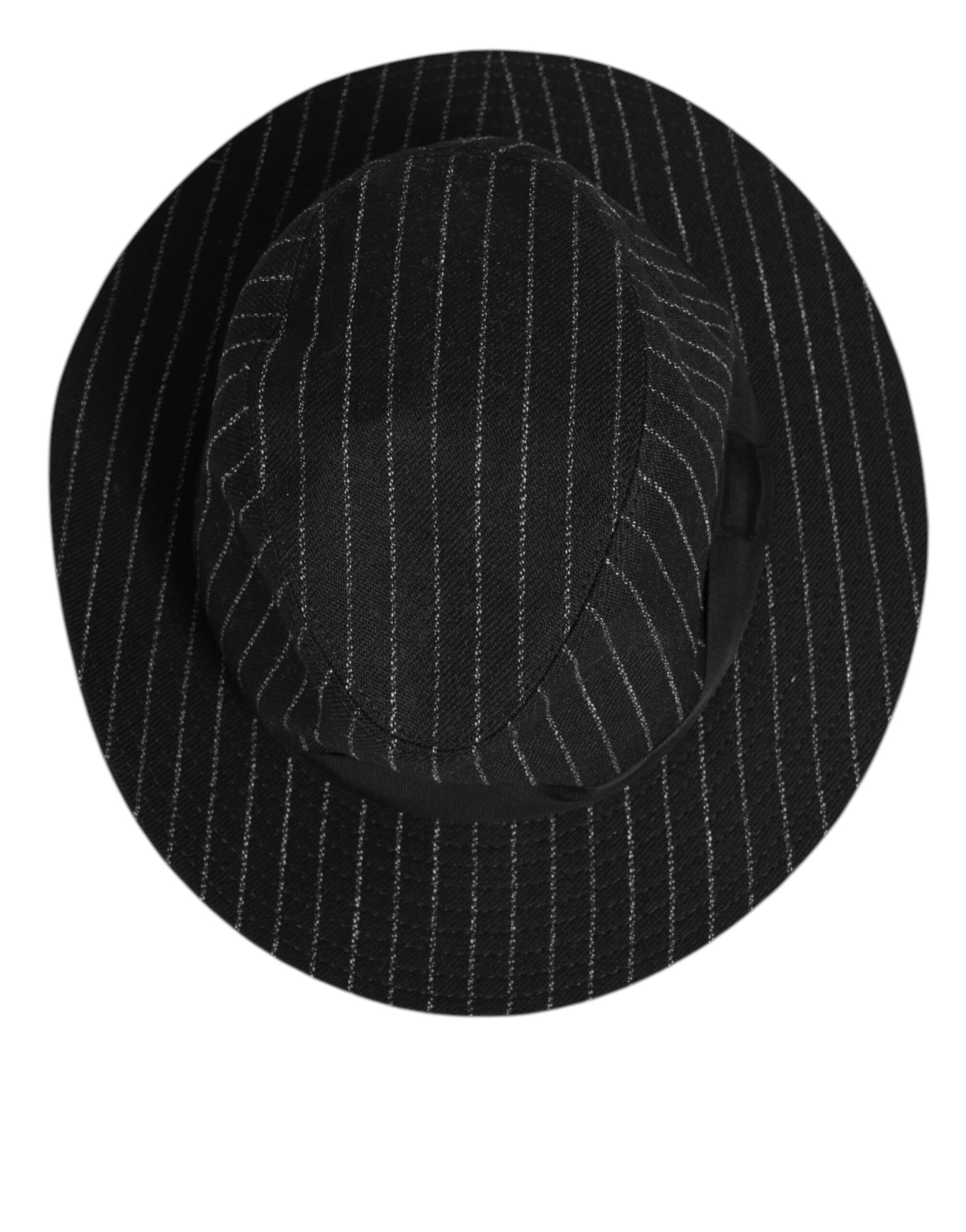 Black Striped Virgin Wool Men Fedora Capello Hat