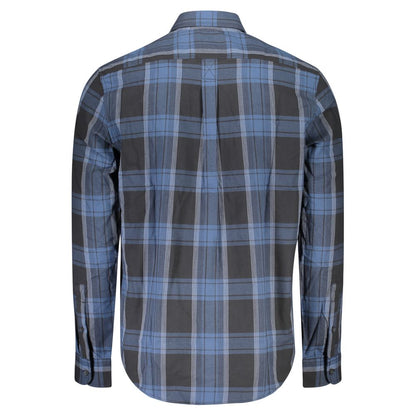 Blue Cotton Men Shirt