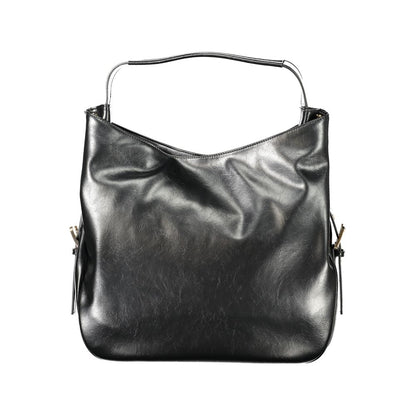 Black Polyethylene Women Hobo Bag