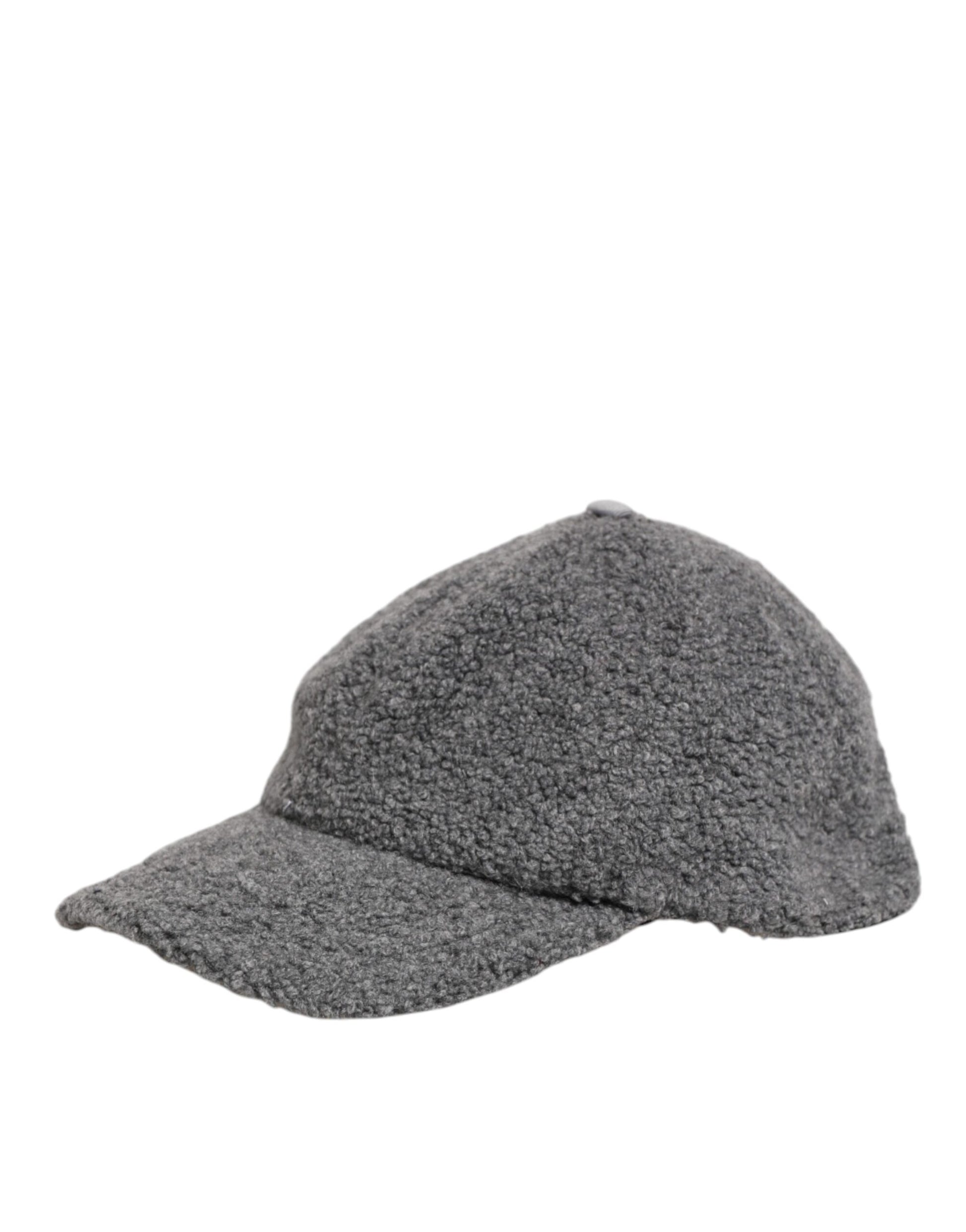 Gray Wool Fleece Rapper Men Baseball Capello Hat