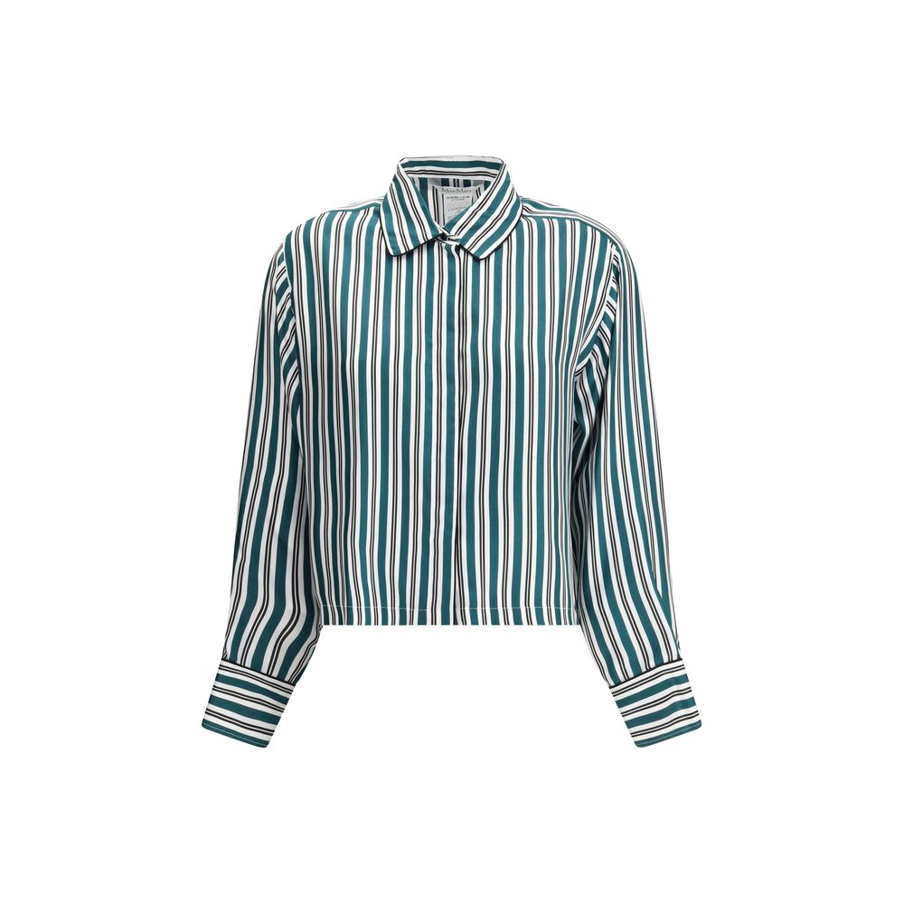 Green Silk Pattern Shirt
