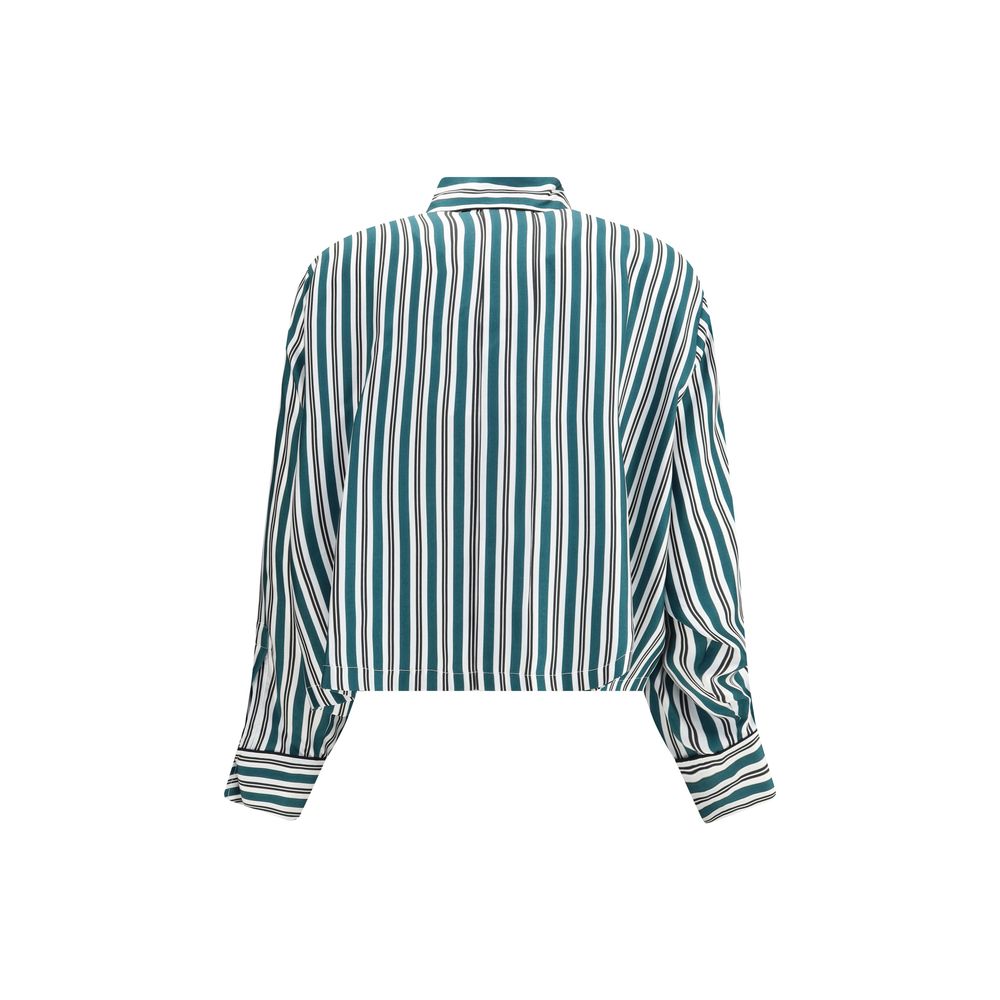 Green Silk Pattern Shirt