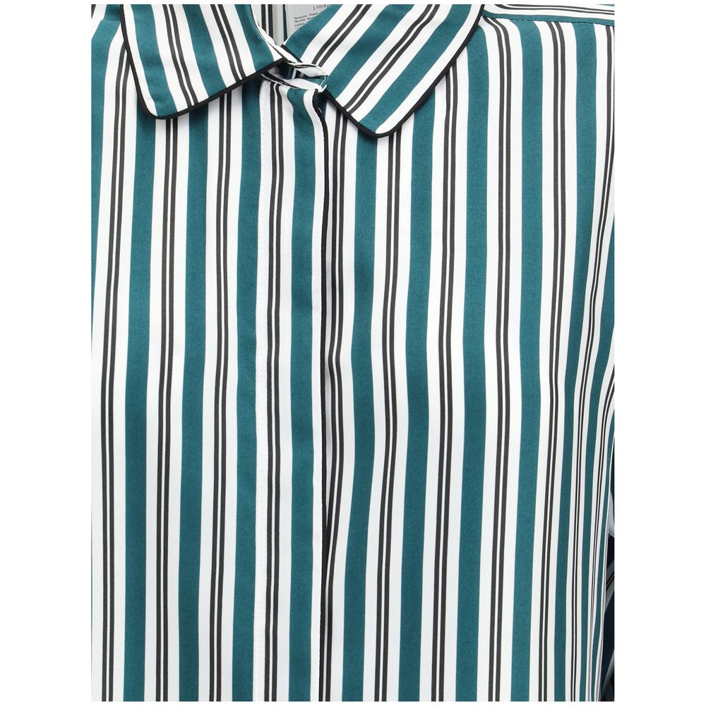 Green Silk Pattern Shirt