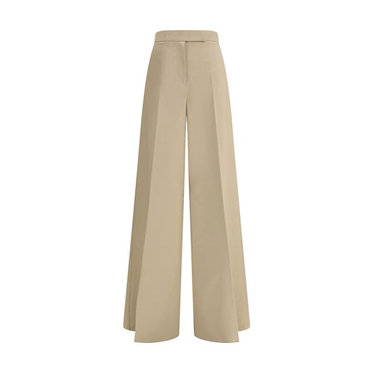 Beige Cotton Casual Pants