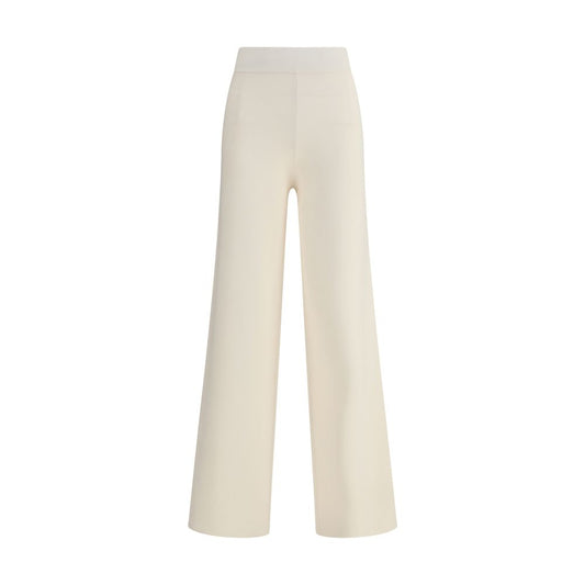 Cream Viscose Casual Pants