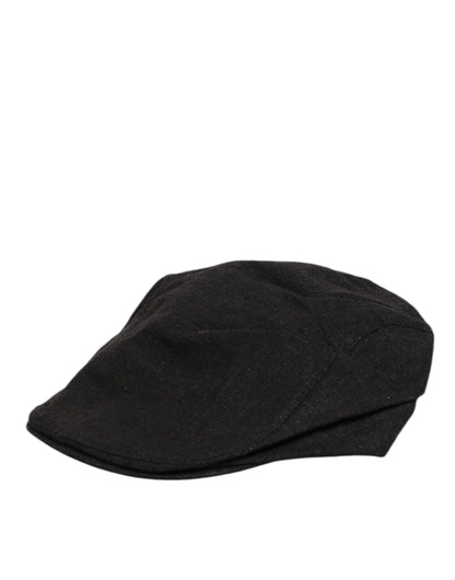 Black Cotton DG Logo Newsboy Cloth Capello Hat