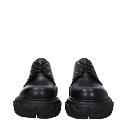 Black Leather Oxfords And Derbies