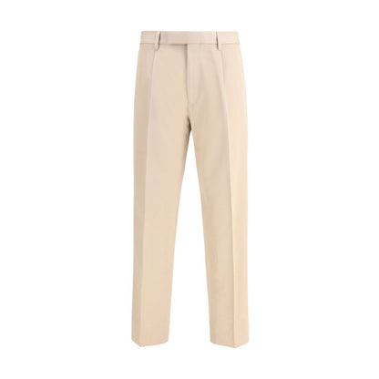 Beige Cotton Dress Pants