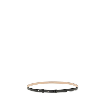 Black Leather Thin Belt