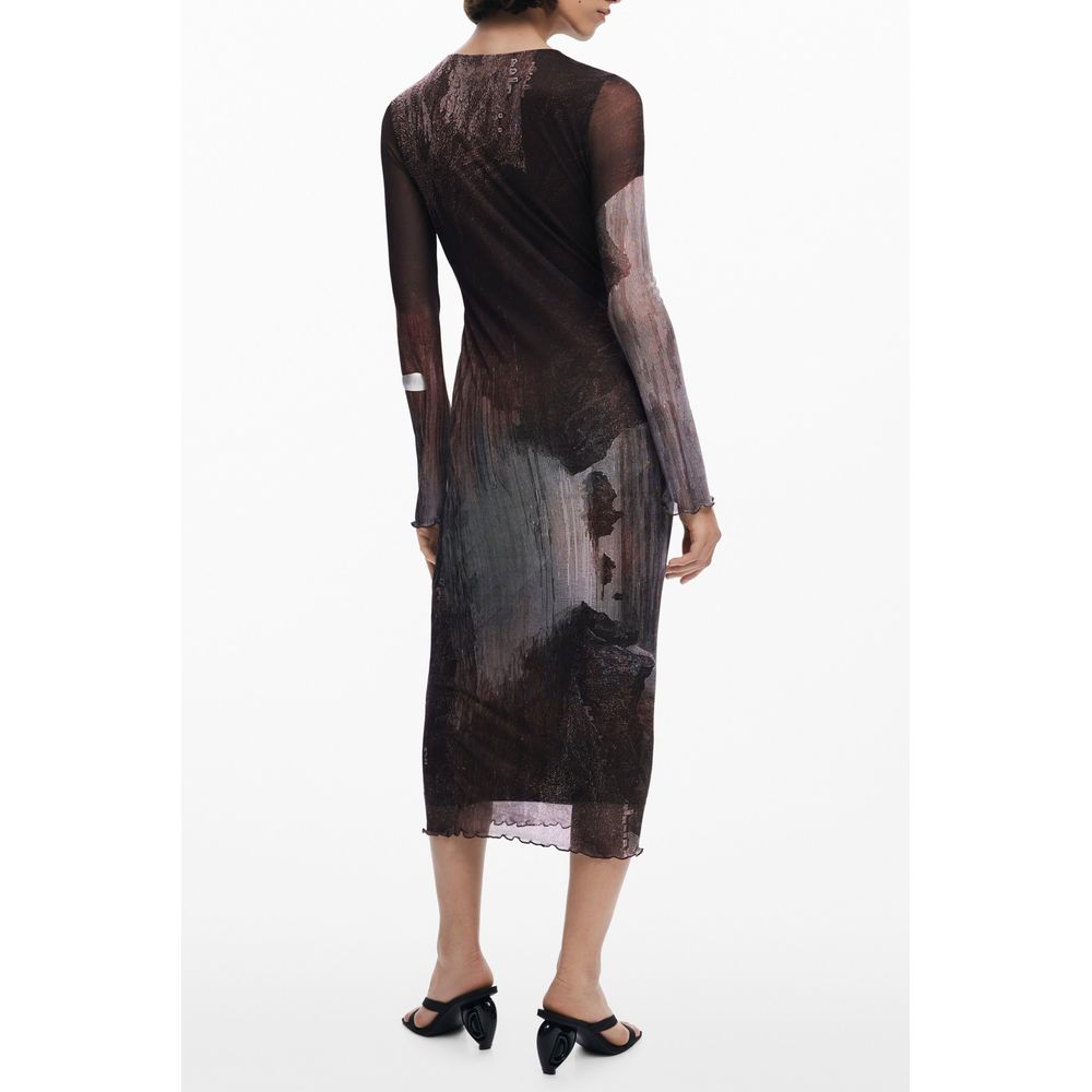 Brown Polyester Women Dress