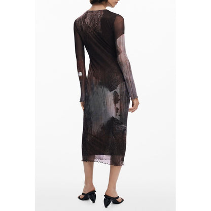 Brown Polyester Women Dress