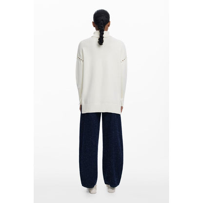 White Cotton Women Sweater