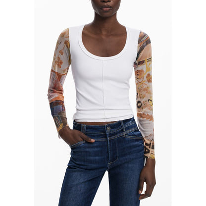 White Polyester Women Sweater