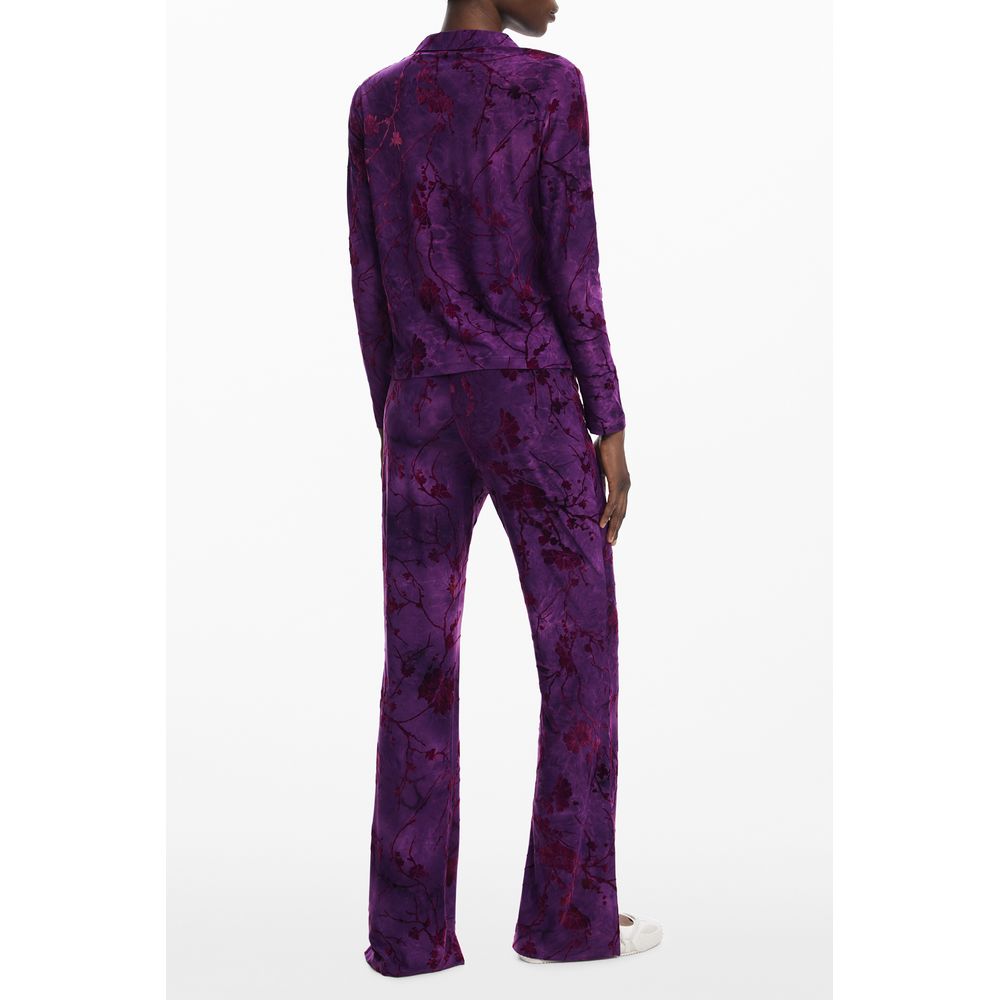 Purple Polyester Women Shirt