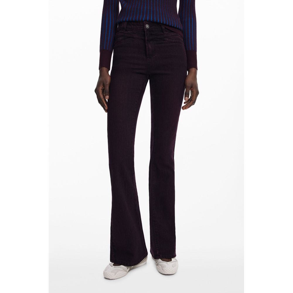Purple Cotton Women Jeans
