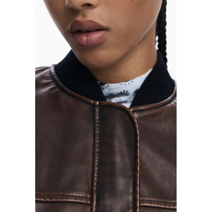 Brown Polyethylene Women Poncho