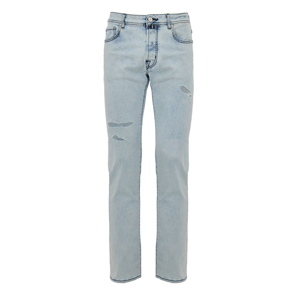 Blue Cotton Skinny Jeans