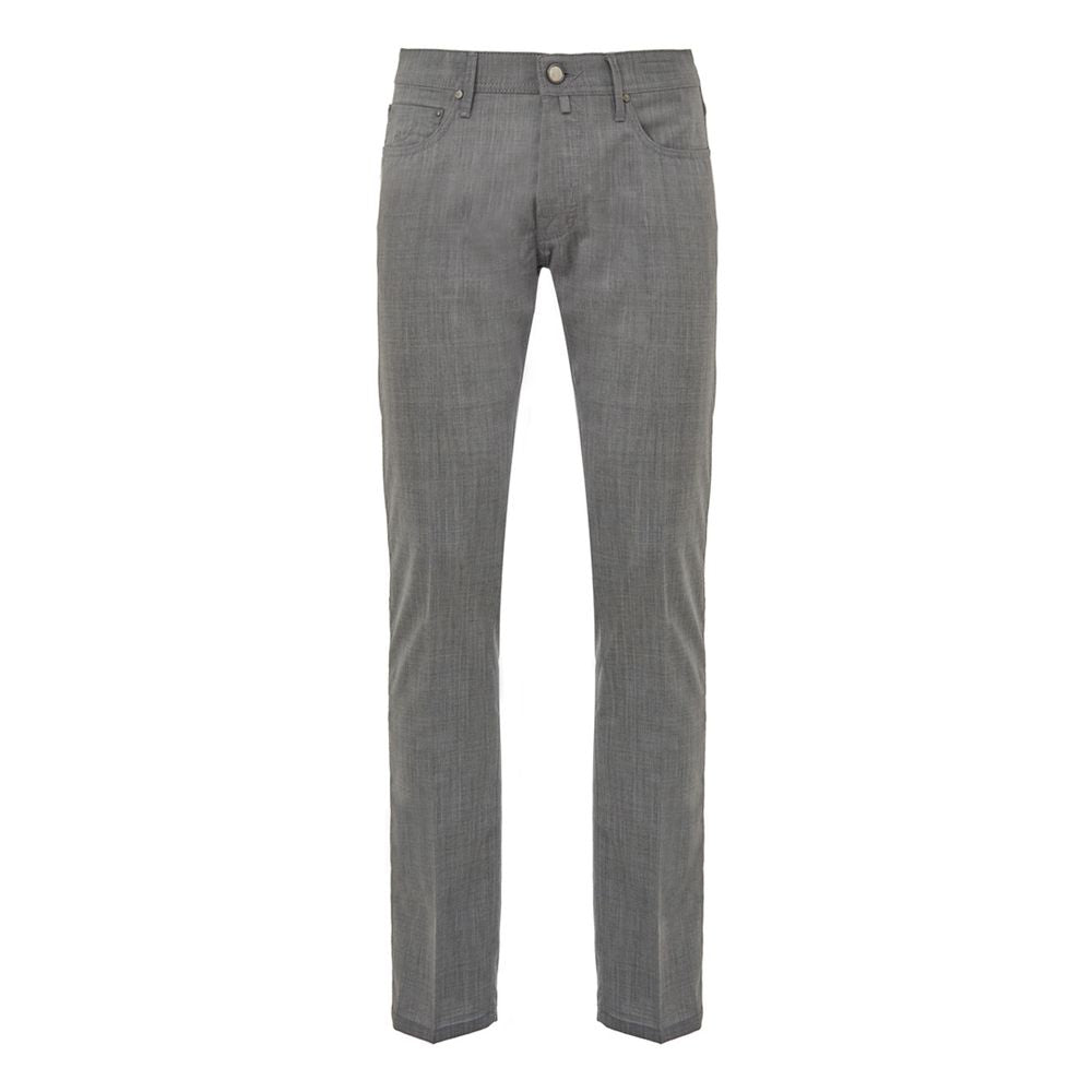 Gray Wool Casual Pants