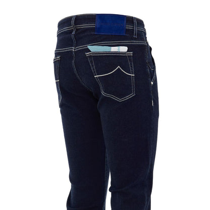 Blue Cotton Skinny Jeans