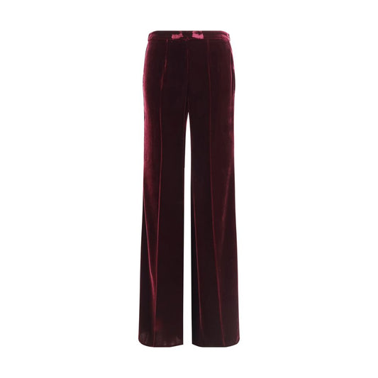 Bordeaux Viscose Flared Pants