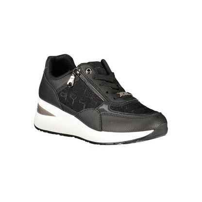 Black Polyester Women Sneaker