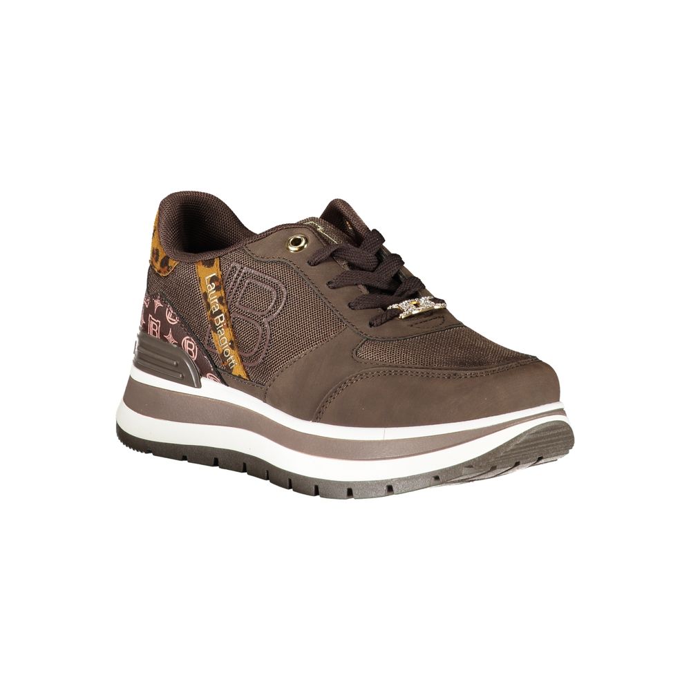 Brown Polyester Women Sneaker
