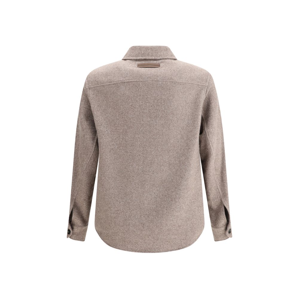 Brown Cashmere Dress Shirt