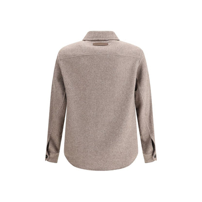 Brown Cashmere Dress Shirt