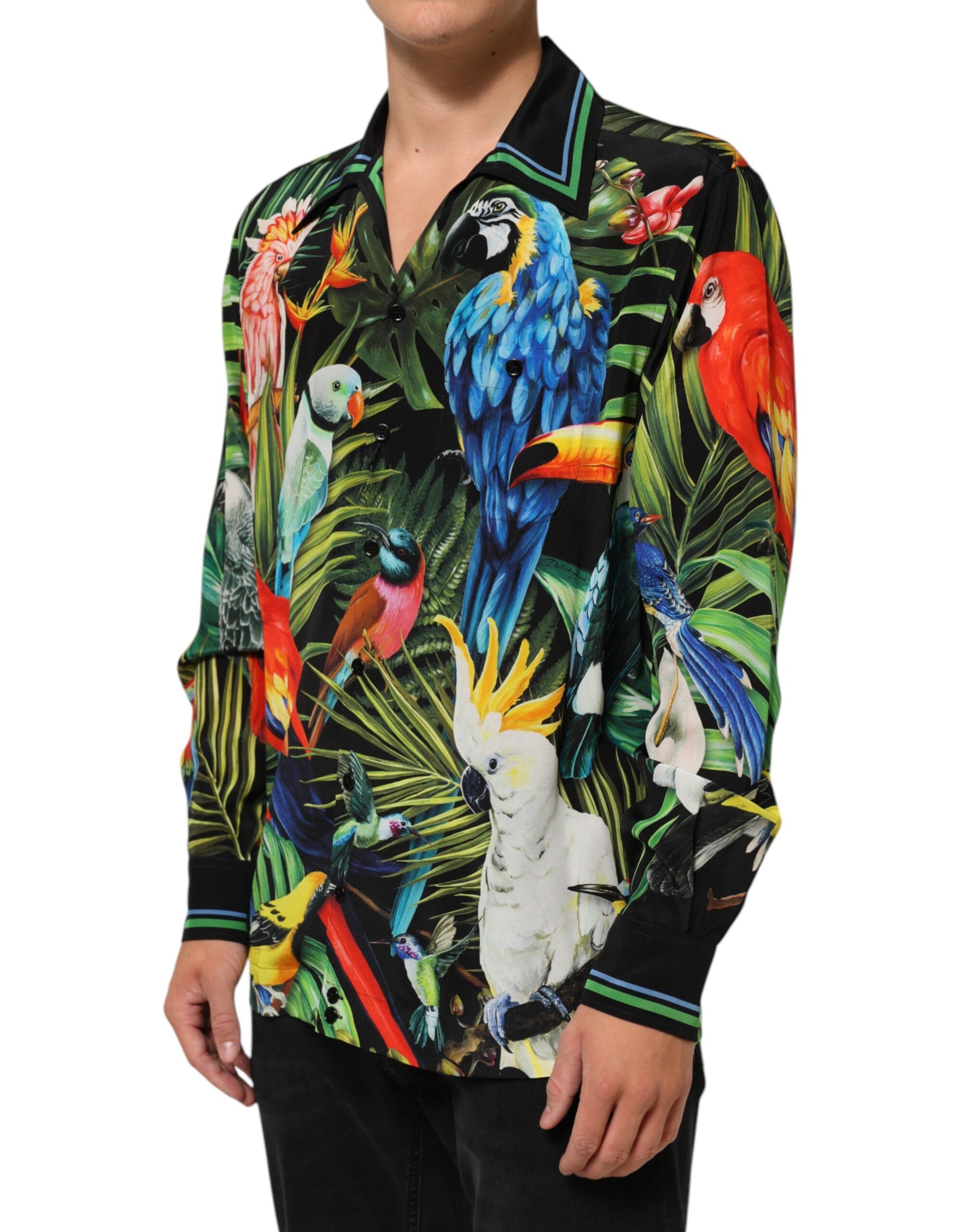 Multicolor Parrot Print Lounge Casual Shirt