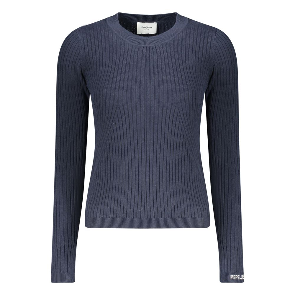 Blue Cotton Women Sweater