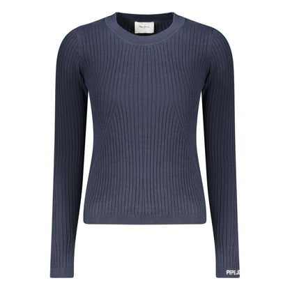 Blue Cotton Women Sweater