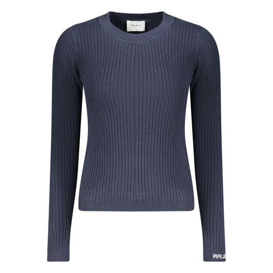 Blue Cotton Women Sweater