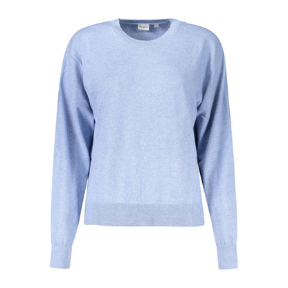 Blue Cotton Women Sweater